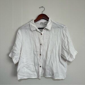 Gauzy White Button-Up Shirt